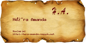 Héra Amanda névjegykártya